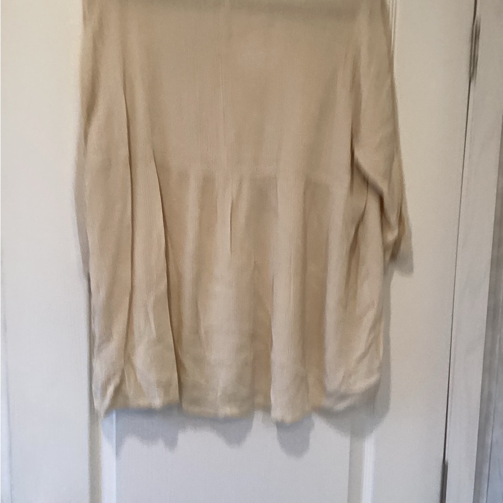 Eyeshadow Cream Blouse with Textured Details size 2XL EUC - Picture 3 of 3